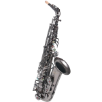 AS912FBN Alto Sax, Artist Series, Frosted/Matte Black Finish, Full Rib Construction, Oversized Bell, Adjustable Thumbrest, Double Arm Braces, High F#, Rolled Tone Holes, Case