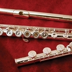 DZ770BOFC# Flute, Sterling Silver Head/Body/Foot, Open-Hole, B Foot, Offset G, C# Trill, 14K Gold Lip Plate/Crown, Case