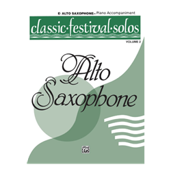Classic Festival Solos Volume 2 Piano Accompaniment for alto saxophone solo book