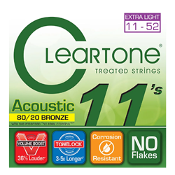 7411 Cleartone XL Acoustic Guitar Strings (11-52 Gauge)