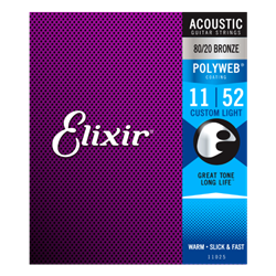 11025 Elixir Polyweb Acoustic Guitar Strings (11-52 Gauge)