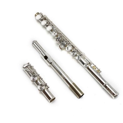 AF480-CO Flute, Silver Plated Head/Body/Foot, Offset G, C Foot, Closed Hole, Case
