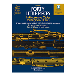Forty Little Pieces in Progressive Order for Beginner Flutists - flute wih piano accompaniment and online access